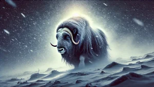 A-musk-ox-enduring-a-fierce-snowstorm