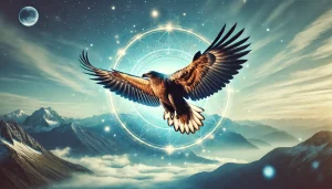 Meaning of Spirit animal:A powerful eagle spirit animal soaring above mountains, embodying freedom, vision, and personal growth